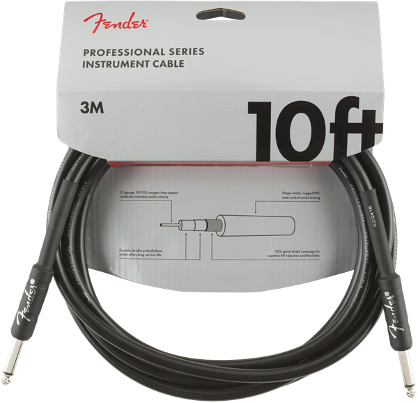 Professional Series Instrument Cable, Straight/Straight,10\', Black