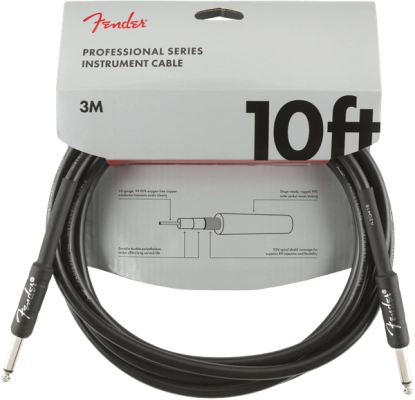 Fender - Professional Series Instrument Cable, Straight/Straight,10, Black