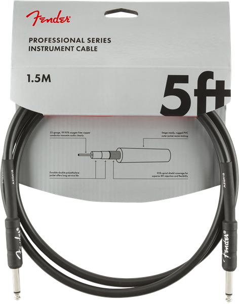 Professional Series Instrument Cable, Straight/Straight, 5\', Black