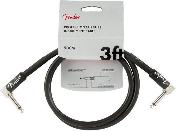Professional Instrument Cable, Angle/Angle, 3\', Black