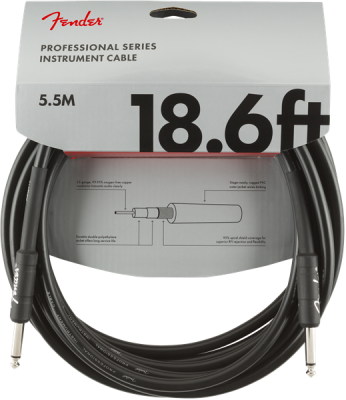 Fender - Professional Series Instrument Cable, Straight/Straight, 18.6, Black