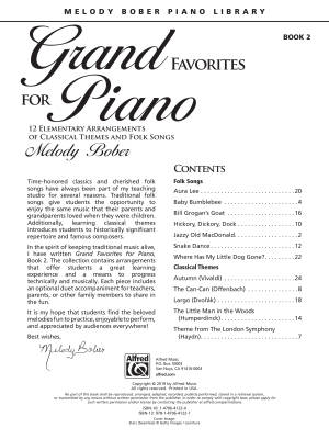 Grand Favorites for Piano, Book 2 - Bober - Piano - Book