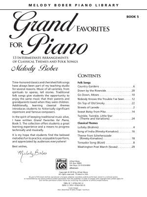 Grand Favorites for Piano, Book 5 - Bober - Piano - Book