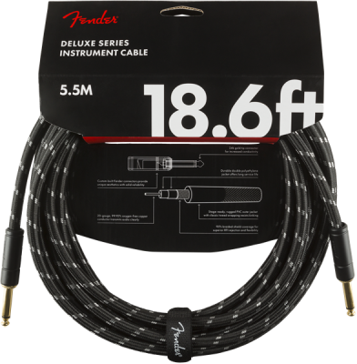 Fender - Deluxe Instrument Cable, 18.6, Black Tweed