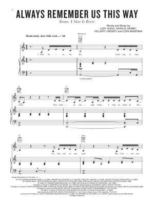 Always Remember Us This Way  (from A Star Is Born) - Piano/Vocal/Guitar - Sheet Music