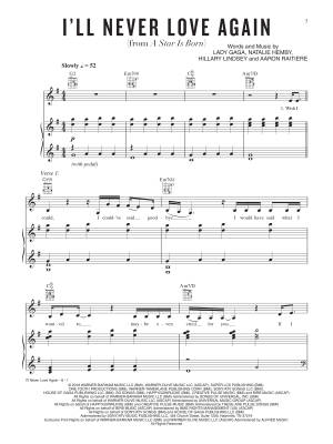 I\'ll Never Love Again  (from A Star Is Born) - Piano/Vocal/Guitar - Sheet Music