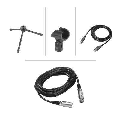 Podcasting Pack - AT2005 USB/XLR Microphone, ATH-M20x Headphones & Boom-Arm