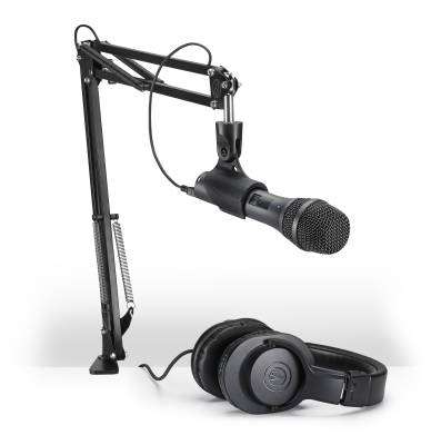 Podcasting Pack - AT2005 USB/XLR Microphone, ATH-M20x Headphones & Boom-Arm