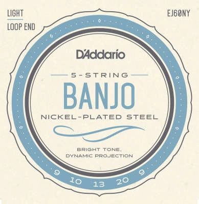 DAddario - EJ60NY - Banjo 5-String Set, Nickel, Light 9-20