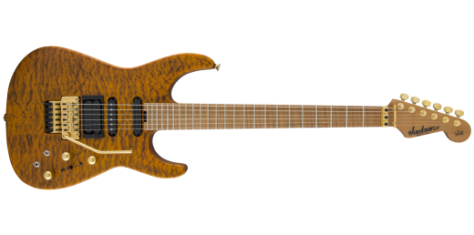 USA Signature Phil Collen PC1 Satin Stain, Caramelized Flame Maple Fingerboard - Satin Transparent Amber