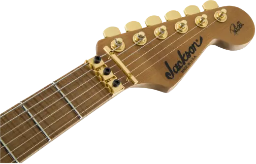 USA Signature Phil Collen PC1 Satin Stain, Caramelized Flame Maple Fingerboard - Satin Transparent Blue