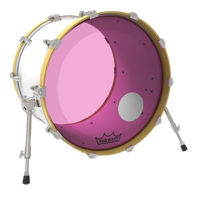 Powerstroke P3 Colortone Bass Drumhead w/ 5\'\' Offset-Hole - Pink - 18\'\'