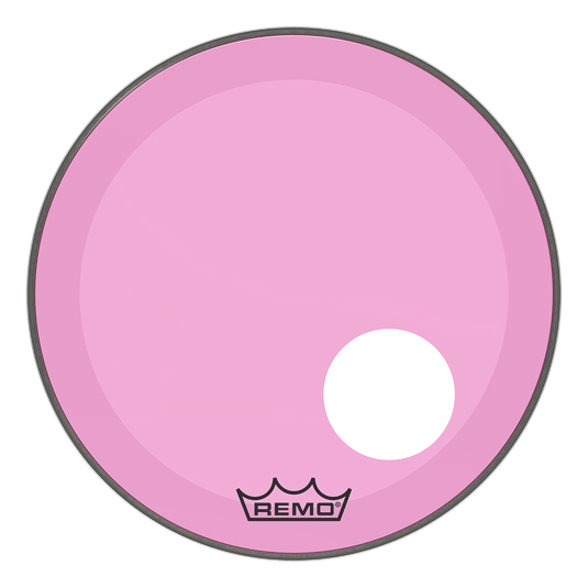 Powerstroke P3 Colortone Bass Drumhead w/ 5\'\' Offset-Hole - Pink - 20\'\'