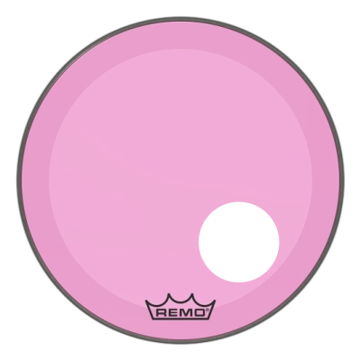 Remo - Powerstroke P3 Colortone Bass Drumhead w/ 5 Offset-Hole - Pink - 20