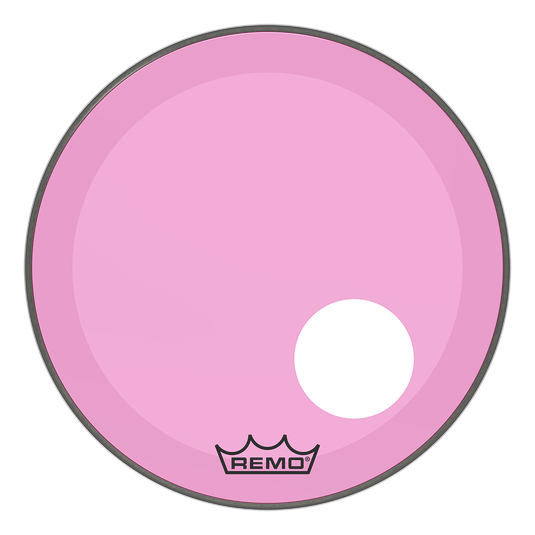 Powerstroke P3 Colortone Bass Drumhead w/ 5\'\' Offset-Hole - Pink - 22\'\'