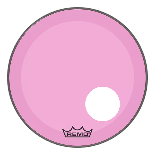 Powerstroke P3 Colortone Bass Drumhead w/ 5\'\' Offset-Hole - Pink - 22\'\'