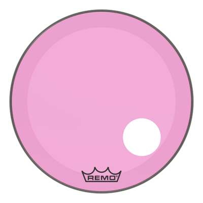 Powerstroke P3 Colortone Bass Drumhead w/ 5\'\' Offset-Hole - Pink - 24\'\'