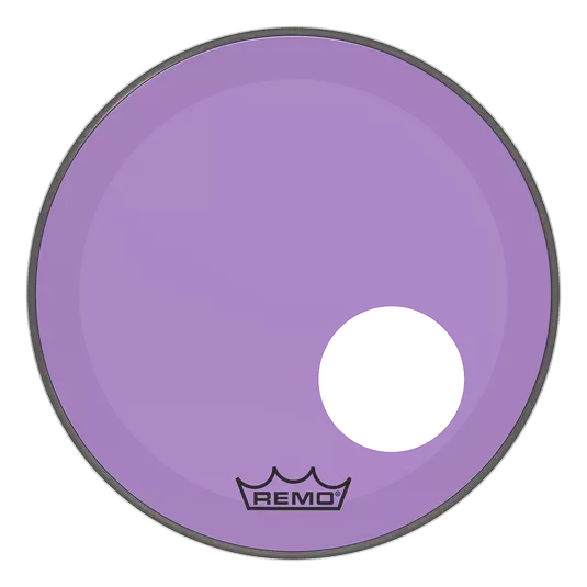 Powerstroke P3 Colortone Bass Drumhead w/ 5\'\' Offset-Hole - Purple - 18\'\'