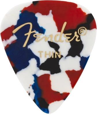 Fender - 351 Shape Celluloid Picks 12-Pack, Thin - Confetti