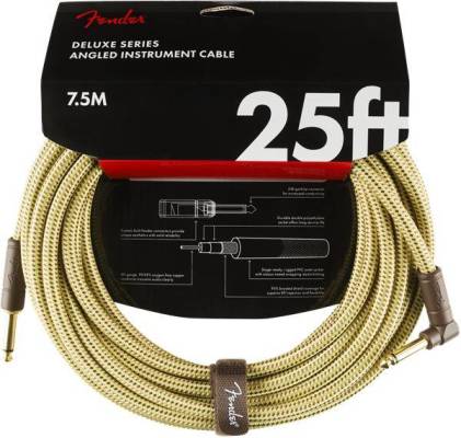 Fender - Deluxe Instrument Cable, Straight/Angle, 25, Tweed