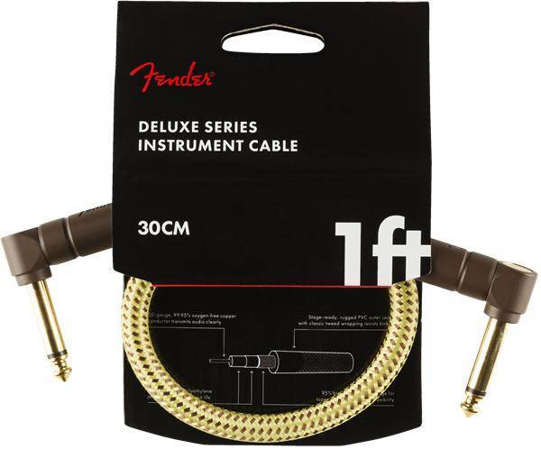 Deluxe Instrument Cable, Angle/Angle, 1\', Tweed