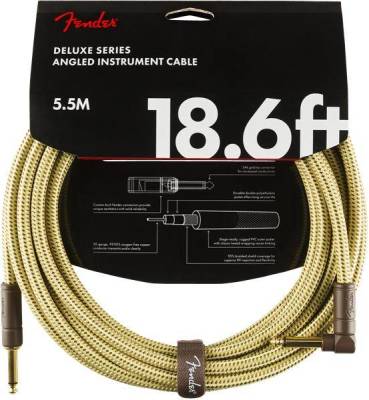 Deluxe Instrument Cable, Straight/Angle, 18.6\', Tweed