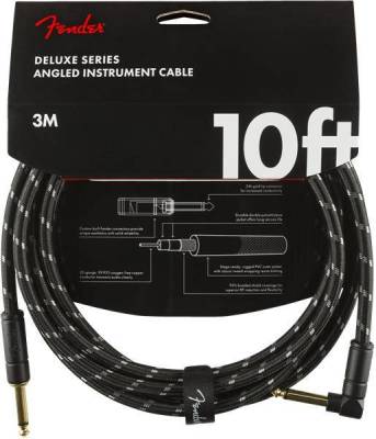 Deluxe Instrument Cable, Straight/Angle, 10\', Black Tweed