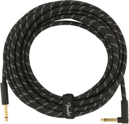 Deluxe Instrument Cable, Straight/Angle, 25\', Black Tweed