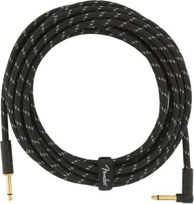 Deluxe Instrument Cable, Straight/Angle, 18.6\', Black Tweed