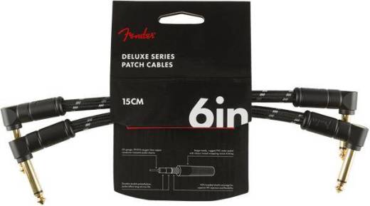 Deluxe Instrument Cable (2-Pack), Angle/Angle, 6\'\', Black Tweed