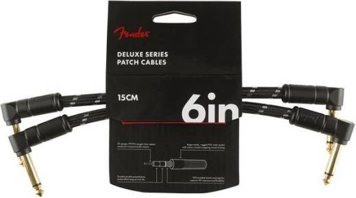 Fender - Deluxe Instrument Cable (2-Pack), Angle/Angle, 6, Black Tweed