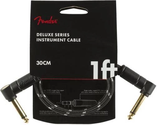 Fender - Deluxe Instrument Cable, Angle/Angle, 1, Black Tweed