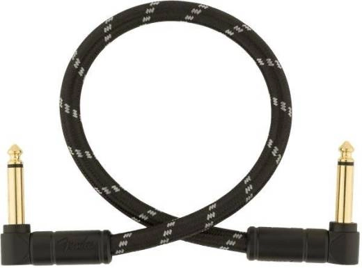 Deluxe Instrument Cable, Angle/Angle, 1\', Black Tweed