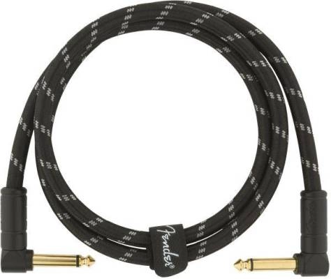 Deluxe Instrument Cable, Angle/Angle, 3\', Black Tweed