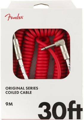 Original Coil Cable, Straight-Angle, 30\', Fiesta Red