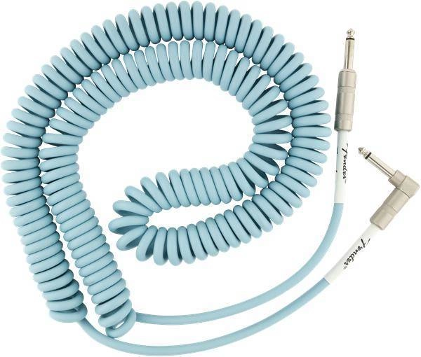 Original Coil Cable, Straight-Angle, 30\', Daphne Blue