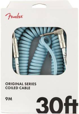 Original Coil Cable, Straight-Angle, 30\', Daphne Blue