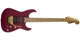 Jackson Guitars - USA Signature Phil Collen PC1 Satin Stain, Caramelized Flame Maple Fingerboard w\/Case - Satin Transparent Red