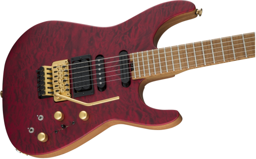 USA Signature Phil Collen PC1 Satin Stain, Caramelized Flame Maple Fingerboard w/Case - Satin Transparent Red
