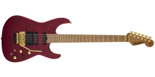 USA Signature Phil Collen PC1 Satin Stain, Caramelized Flame Maple Fingerboard w/Case - Satin Transparent Red