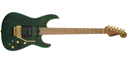 USA Signature Phil Collen PC1 Satin Stain, Caramelized Flame Maple Fingerboard w/Case - Satin Transparent Green