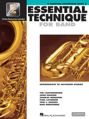 Essential Technique for Band (Intermediate to Advanced Studies) Book 3 - Baritone Saxophone - Book/Media Online (EEi)