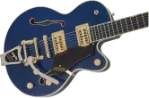G6659TG Players Edition Broadkaster Jr. Center Block Single-Cut with String-Thru Bigsby and Gold Hardware, Ebony Fingerboard w/Case - Azure Metallic