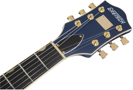 G6659TG Players Edition Broadkaster Jr. Center Block Single-Cut with String-Thru Bigsby and Gold Hardware, Ebony Fingerboard w/Case - Azure Metallic