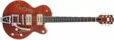 Gretsch Guitars - G6659TFM Players Edition Broadkaster Jr. Center Block Single-Cut with String-Thru Bigsby and Flame Maple, Ebony Fingerboard - Bourbon Stain