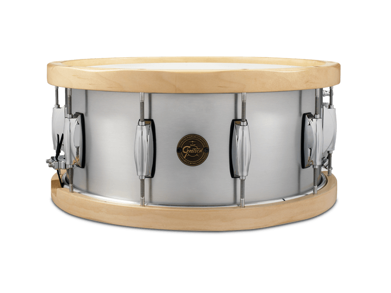Aluminum Snare Drum with Wood Hoops - 6.5x14\'\'