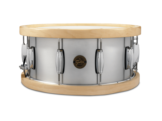 Gretsch Drums - Aluminum Snare Drum with Wood Hoops - 6.5x14