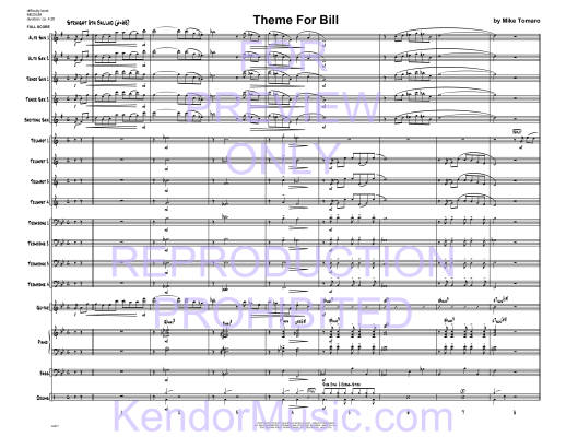 Theme For Bill - Tomaro - Jazz Ensemble - Gr. Medium