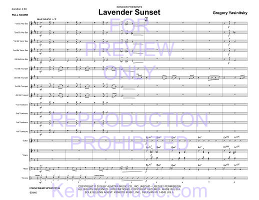 Lavender Sunset - Yasinitsky - Jazz Ensemble - Gr. Easy