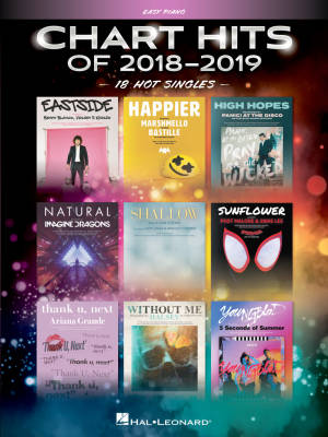 Chart Hits of 2018-2019 - Easy Piano - Book
